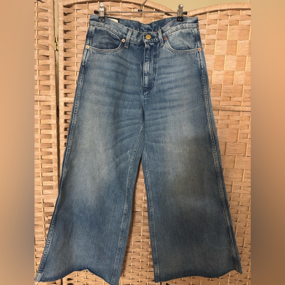 Gucci Guccy Denim Jeans with Green Logo and Red Patch size 26 - Picture 2 of 10